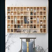 定制实木格子架收纳柜松木墙上置物架茶壶展示架创意多宝阁茶叶架