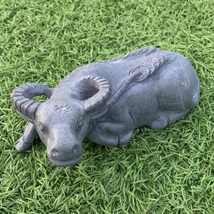 石雕牛摆件石牛青石牛石卧牛石材雕刻工艺品石头家居客厅装饰石牛