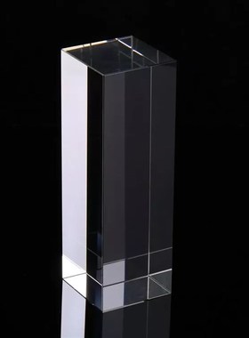 水晶柱子方块水晶底座玻璃底座内雕水晶白K胚料桌面摆件装饰立方