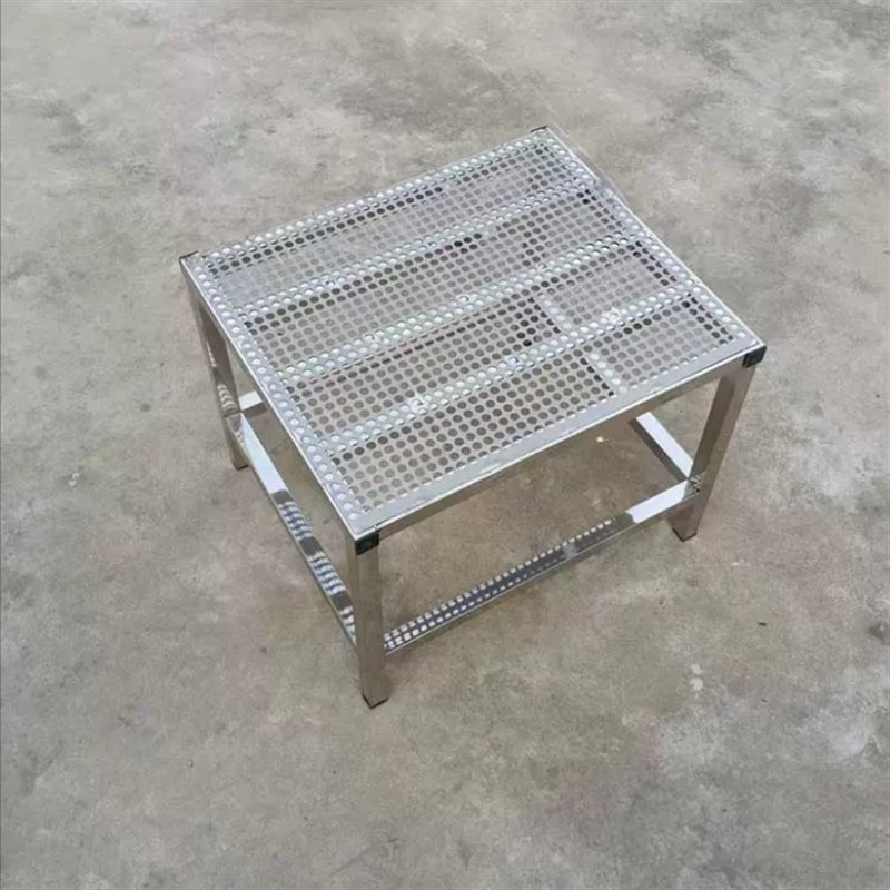 不锈钢网面汤g桶底托漏水孔架子鱼缸焊接支架带轮花盆垫高底座定