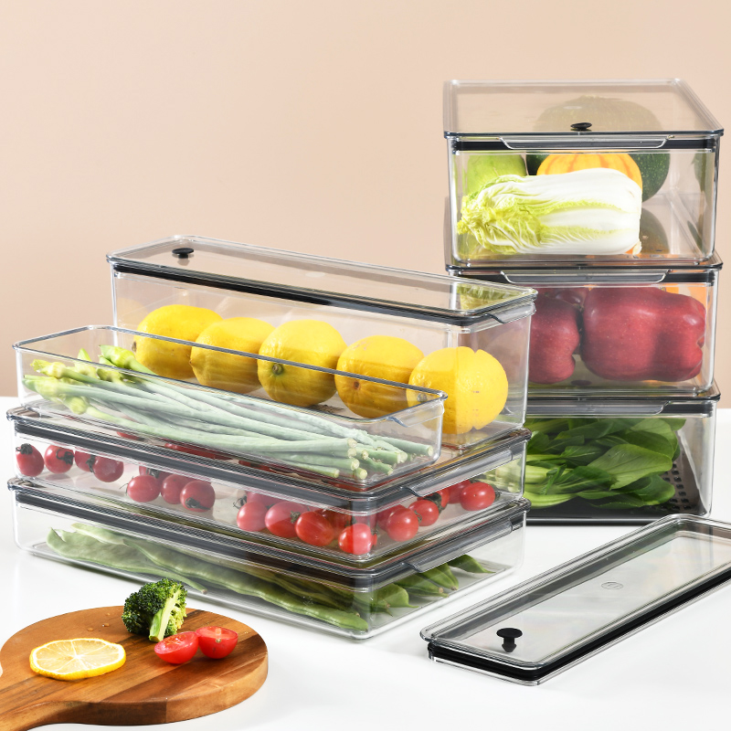 冰箱用收纳盒带盖保鲜盒食品级鸡蛋盒密封蔬菜冷冻食物整理盒神器