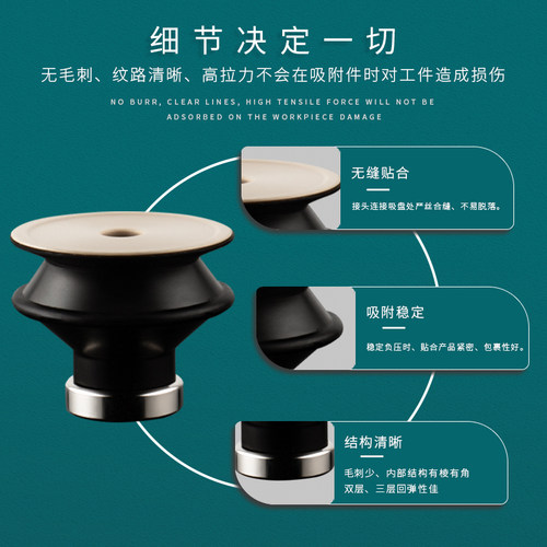 SMC无痕PEEK真空吸盘 ZP16BS白色风琴型耐高温吸嘴ZP25BN黑色耐油