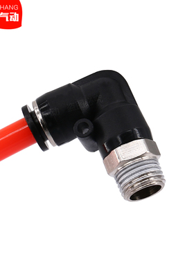 黑色气管接头快速快插接头螺纹弯头PL8-02/4-M5/6-01/10-03/12-04