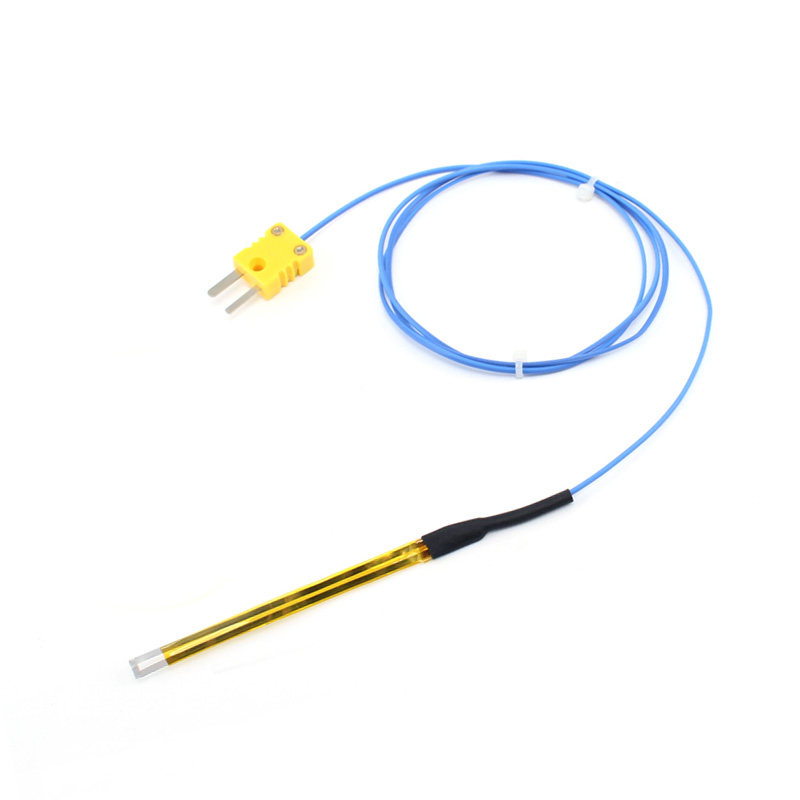 薄片式扁平状热电偶温度传感器热压机薄片温度探头片状热电偶K型