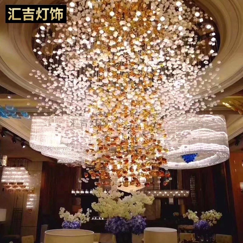 酒店大堂吊灯售楼部沙盘工t程灯宴会厅餐厅装饰艺术玻璃吊线灯定