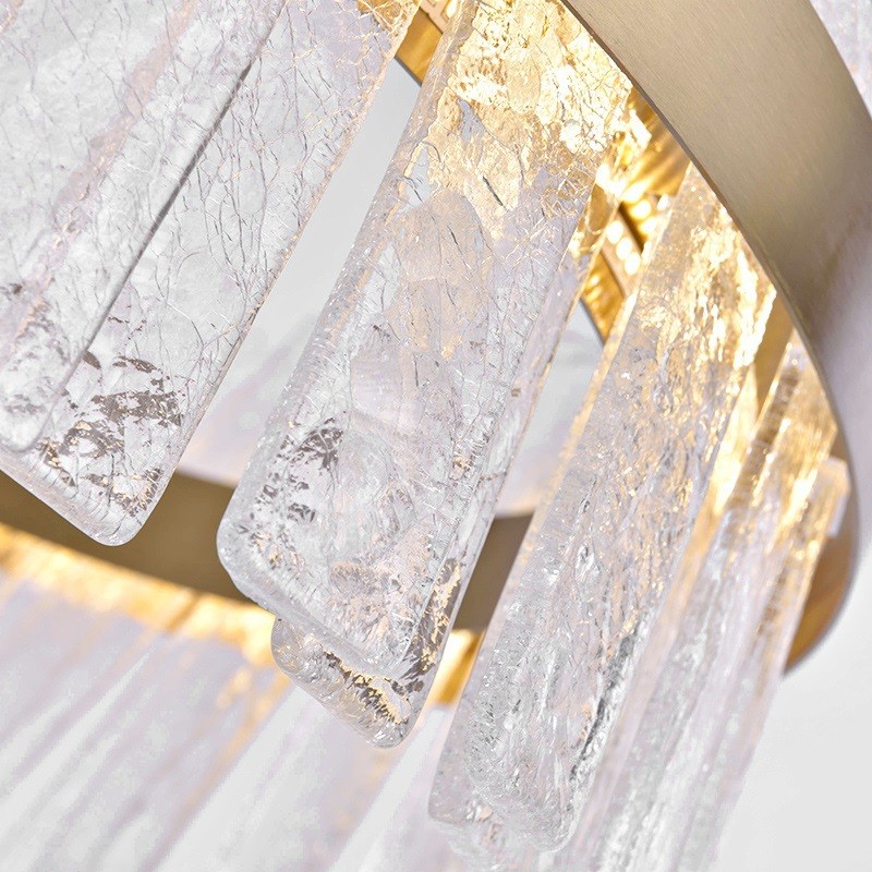 冰裂轻奢灯卧室餐l厅水纹玻璃后现代客厅灯样板间简约吊灯北欧