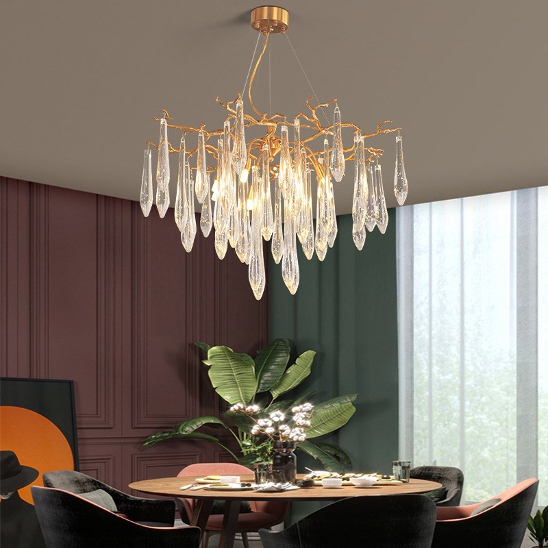 全铜树枝吊灯后现代客厅水晶灯A北欧简约卧室餐厅大气网红轻奢灯