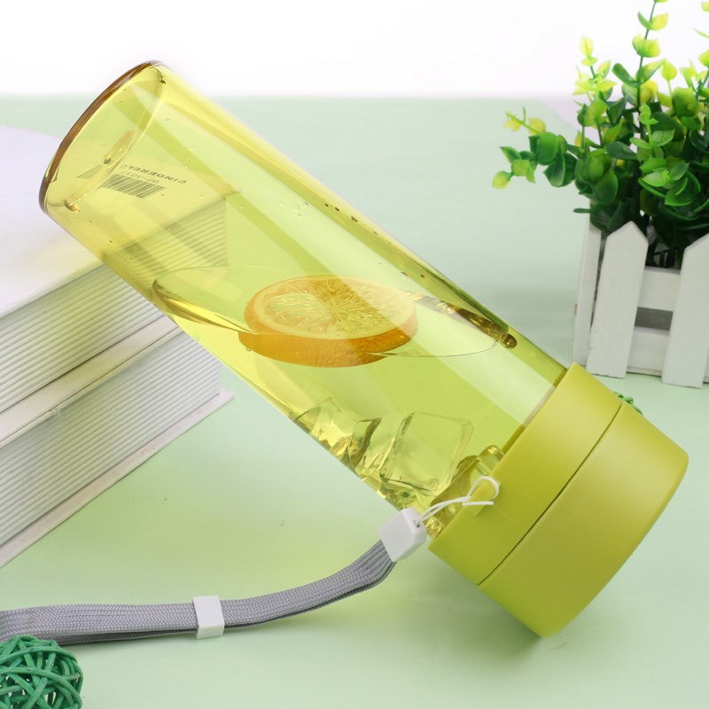 学生水杯密封防漏便携塑料杯子带A盖滤茶简约透明情侣随手杯泡茶