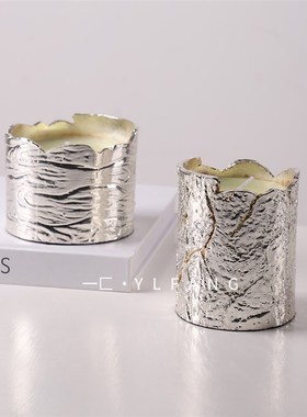 一匚现代轻奢树纹金属香薰蜡烛摆件 样板间售楼部民宿.玄关装饰品