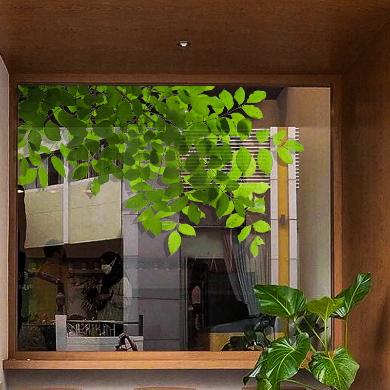 雅彦绿植玻璃静电贴纸高级感