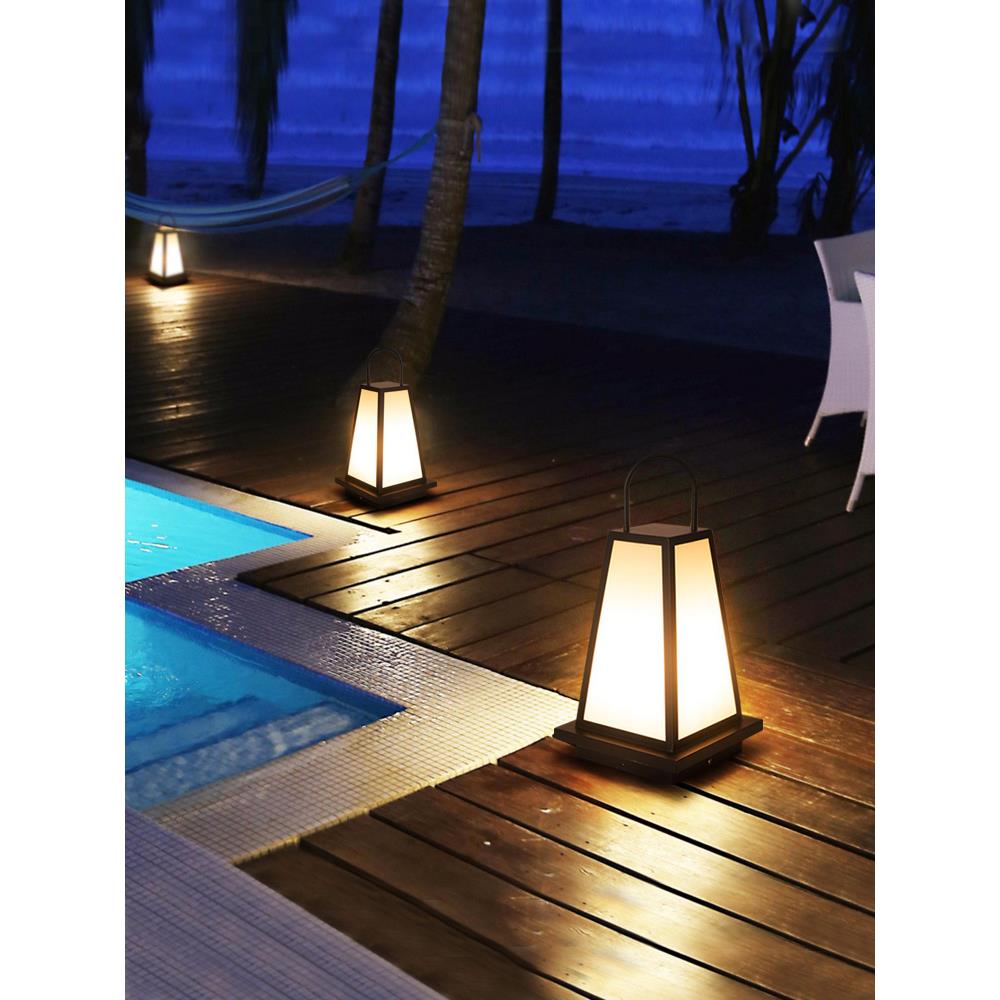 日式手提灯太阳能户外庭院灯景观草坪灯别墅花园院子新中式落地灯