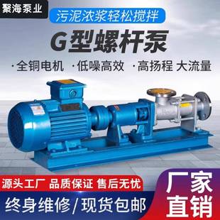 G型不锈钢单螺杆泵G25浓浆加药泵泥浆泵高扬程自吸污泥输送螺旋泵