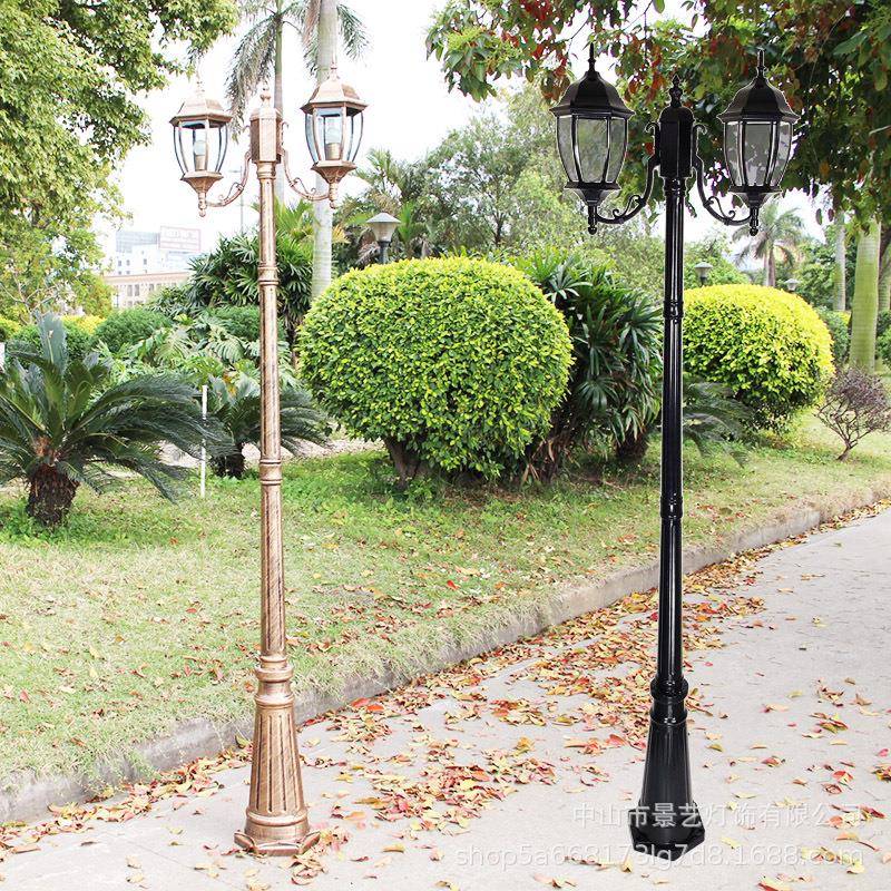 庭院灯路灯欧式户外防水花园草坪灯草地小区高杆景观灯LED弯六角