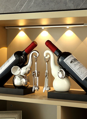 大象红酒架摆件轻奢高档创意欧式酒柜装饰品M客厅高级感红酒瓶架