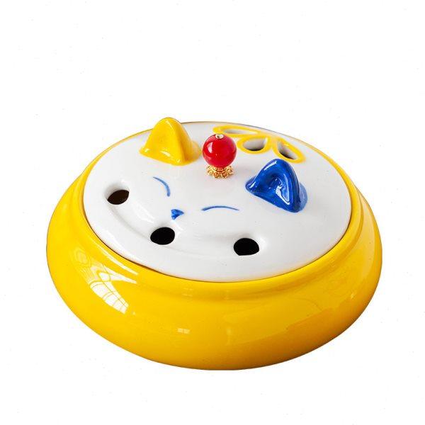 陶瓷蚊香炉大号防火带盖安全创意欧式防飞灰可爱蚊香盒复古香薰盘,家居饰品,香薰炉,淘宝优惠券,粉丝福利购,淘宝优惠卷