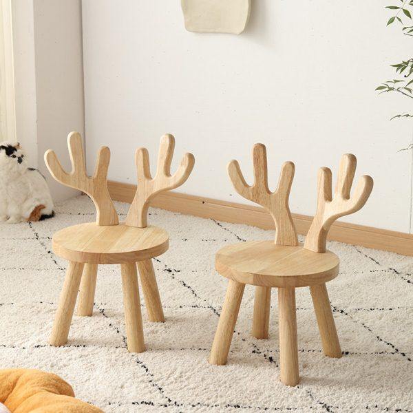 实木儿童小椅子矮凳靠背小凳子家用创意小鹿凳小兔凳蘑菇凳学习椅,住宅家具,矮凳,淘宝优惠券,粉丝福利购,淘宝优惠卷