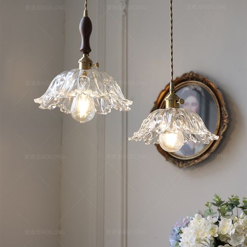 老上海餐厅吊灯loft复古黄铜玻璃吧台酒吧民宿橱窗日式.胡桃木吊