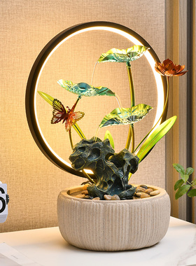 流水摆件循环水客l厅桌面办公室电视柜装饰品乔迁新居礼品开业礼