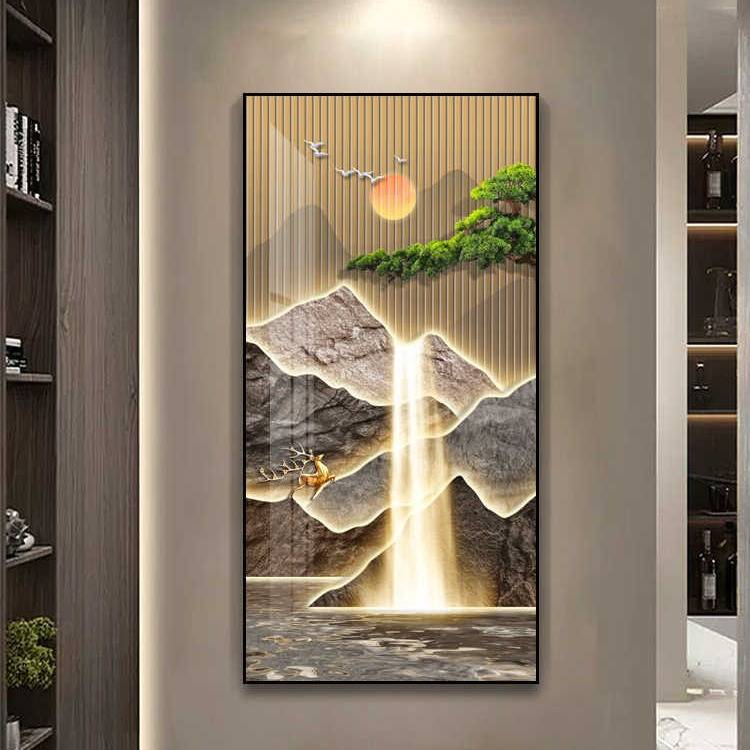 大尺寸电表箱装饰画现代轻奢入户玄关挂画开关电闸遮挡箱过道壁画