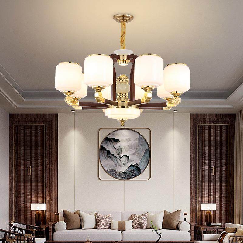 全铜新中式灯客厅灯具古中仿国风吊696餐厅灯代现简约酒店书房卧,家装灯饰光源,智能吊灯,淘宝优惠券,粉丝福利购,淘宝优惠卷