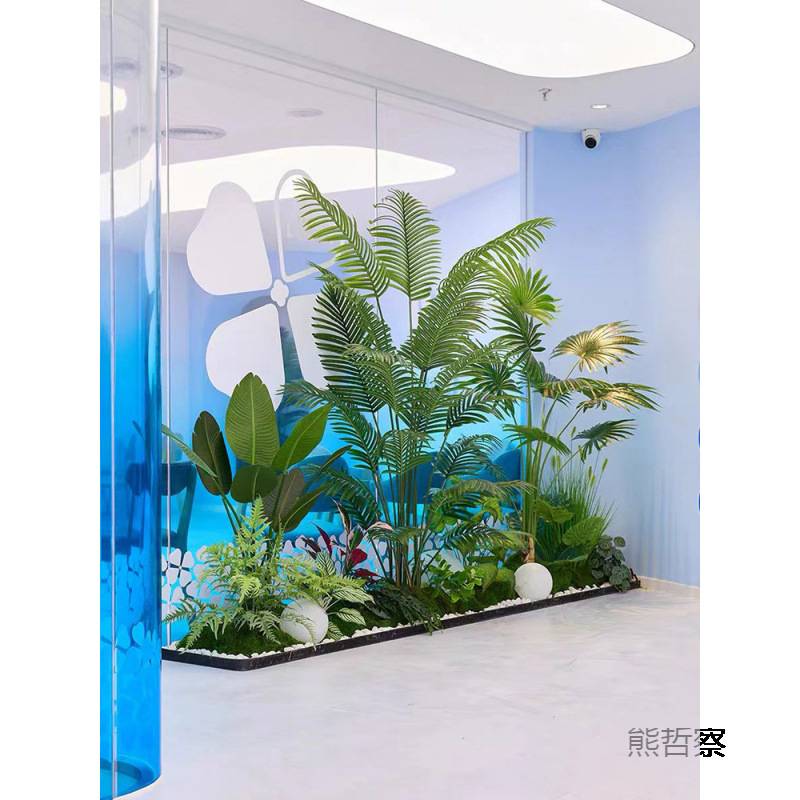 仿真绿植造景组合阳台景观布置室内假植物楼梯拐角造景树橱窗装饰