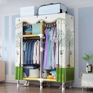 简易衣柜布衣柜钢管加粗加固单双号衣橱家用卧室出租房收纳架连锁