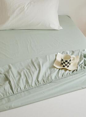 156eh轻奢6亲0s纯棉床笠贡缎100棉单床笠肤纯色长绒全棉棉水洗床