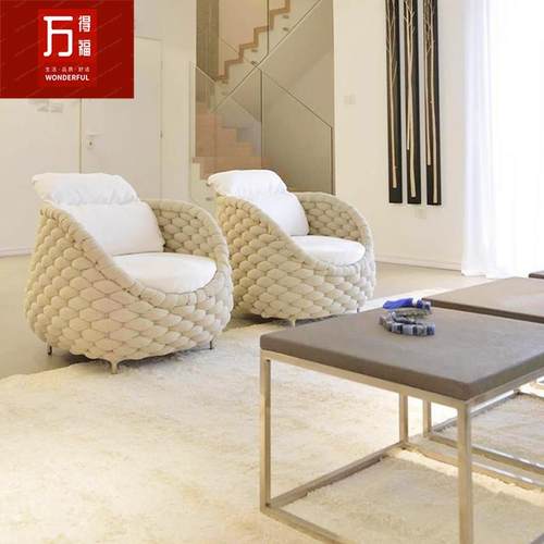 户外红网墅沙发茶几组庭院阳台露天花园别室外合休闲C-010创意沙