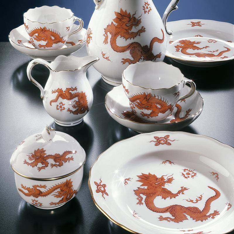 德国具梅森瓷器明之神龙系平盘欧式家用手餐西餐盘纯DCN列绘