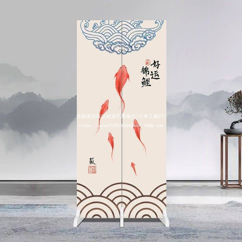 中式屏风隔断客厅入户进门家用玄关2扇现代轻奢卧室遮挡简易折屏
