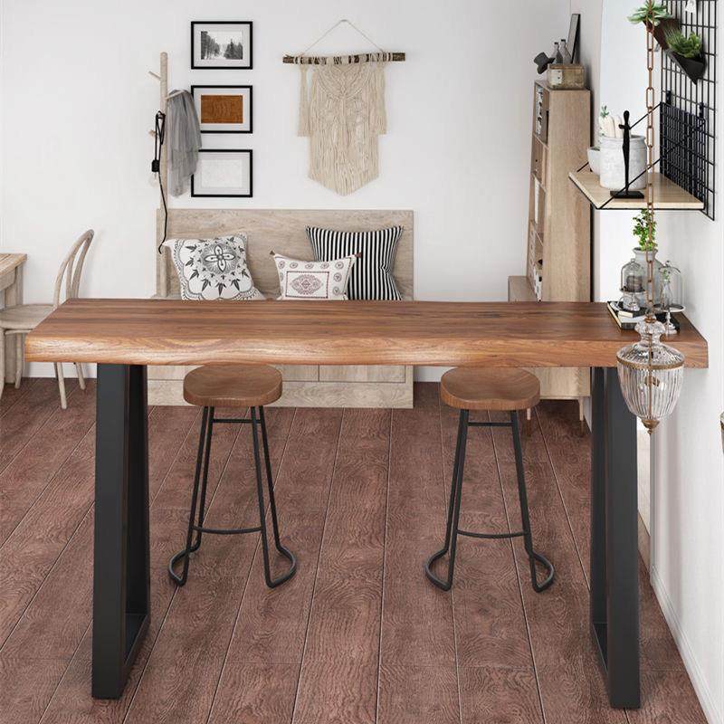 实木吧台家用组阳台285靠墙长条窄子商用桌酒吧台高桌脚桌椅合