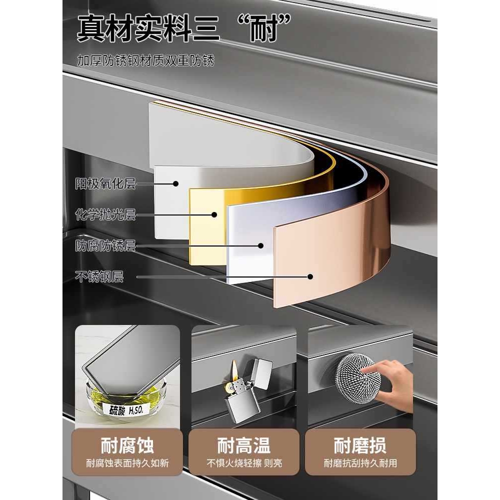 不锈钢厨房调料品置物架台面多功能放油盐酱醋调味瓶罐筷子收纳盒