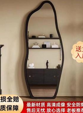 中古全身WYU室用落地镜镜网红穿衣家异形壁挂镜子复古卧试衣镜