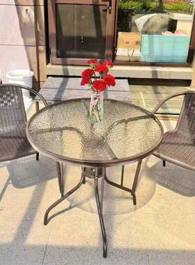 户桌外桌椅带组合庭院露天花园椅三件家用BIF室外休闲伞阳台折叠