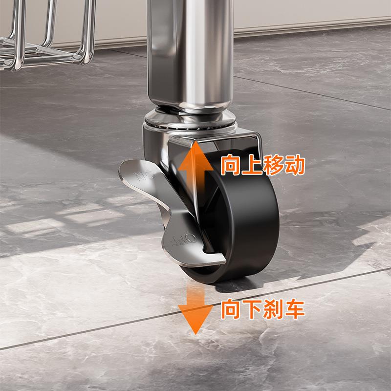 厨房多功能蔬菜收纳架落地可移动微层篮架家子用厨房波-011多炉置