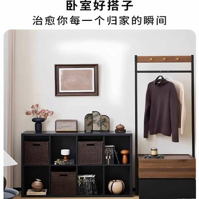 书架落地物架黑色置格子柜卡莱四格柜餐边柜收客厅展示柜克纳gg12