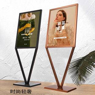 商场广告立牌展示架立式落地式双面KT板展架指示牌可移动展架