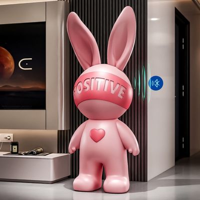 轻奢爱心兔子摆件客厅电视柜大型落地轻奢高级感软装饰品玩偶公仔