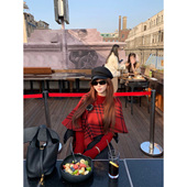 春季 女士修身 显瘦披肩斗篷休闲时尚 披肩针织两件套2026年新款 套装