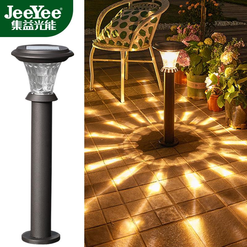 太阳能灯户外防水 led圆柱不锈钢别墅庭院灯景观太阳能草坪地插灯