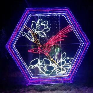 LED灯光秀、 户外雪人风车造型灯，灯光盛宴设计 夜景亮化设计