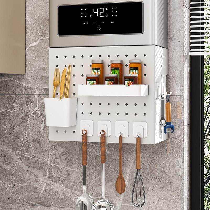 燃气热水器管道遮挡罩装饰洞洞板厨房壁挂下方遮丑锅炉灶置物架