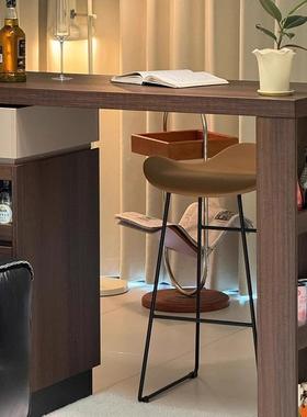 ?黑家胡木白23313蜡厅木简约吧台一体桃用沙发侧边柜客茶水隔断现