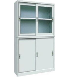 宽文件柜 体玻璃移门办公柜 双层UUP铁资柜料开门铁柜钢皮柜书柜