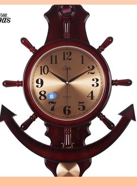 康巴大船舵摇摆钟表 挂钟客厅挂号表静F7TSJH78音摆丝钟?石英钟时
