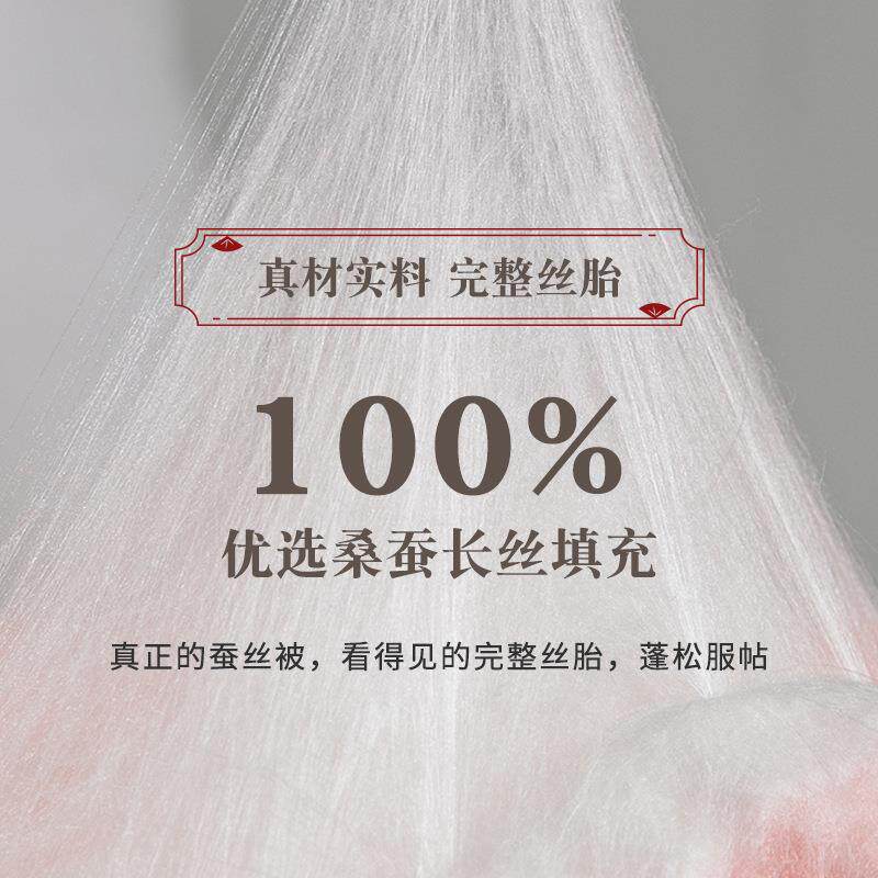 0支全子棉双宫桑蚕丝被婚庆二被合一母被手工8纯棉蚕丝被LR—8869
