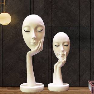 思考者创意小摆件家居装饰电视柜现代简约个性面具脸谱摆设艺术品