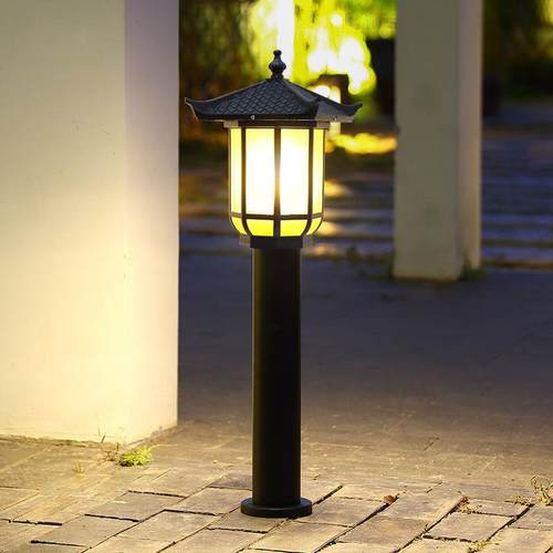 PDA庭s%复古灯新中式室外院家用led坪灯/户外防水太阳接电花园别