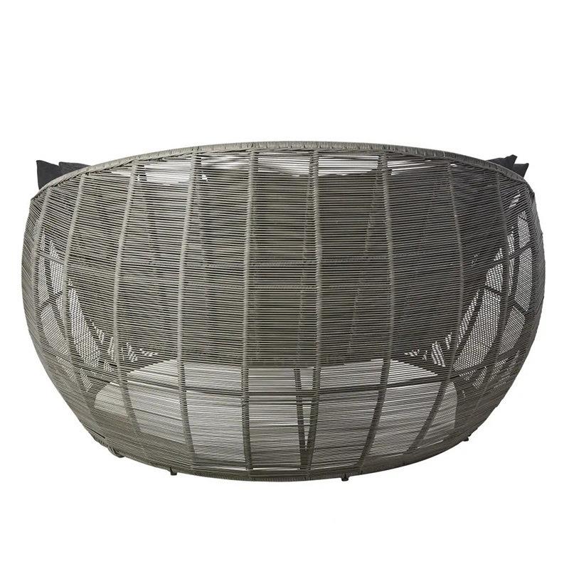 外沃42登户沙园茶几藤制家具室外花休闲大圆床藤条编织藤发椅圆沙