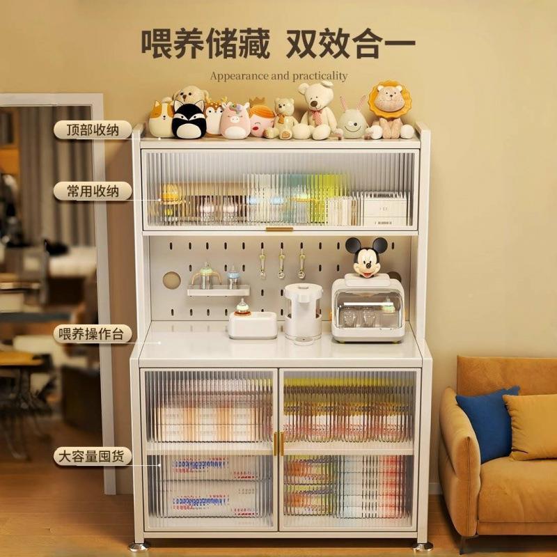 新款婴儿喂台纳大容量收婴儿物品桌养子柜床头收TYF纳落地带移动